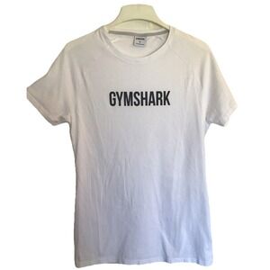 Gymshark Men"s Shirt White Crewneck Athletic Gym Tee Stretch Cotton Size XL